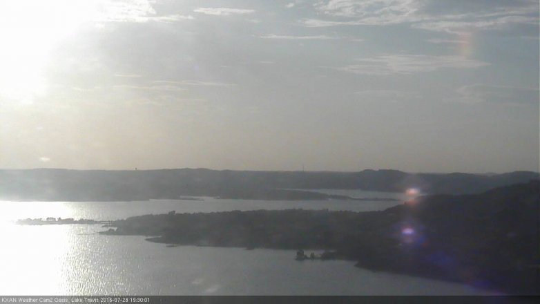 Lake Travis webcam, July 28, 2016 6:45 PM CT