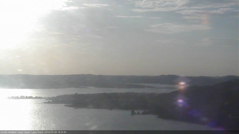 Lake Travis webcam, July 28, 2016 6:50 PM CT