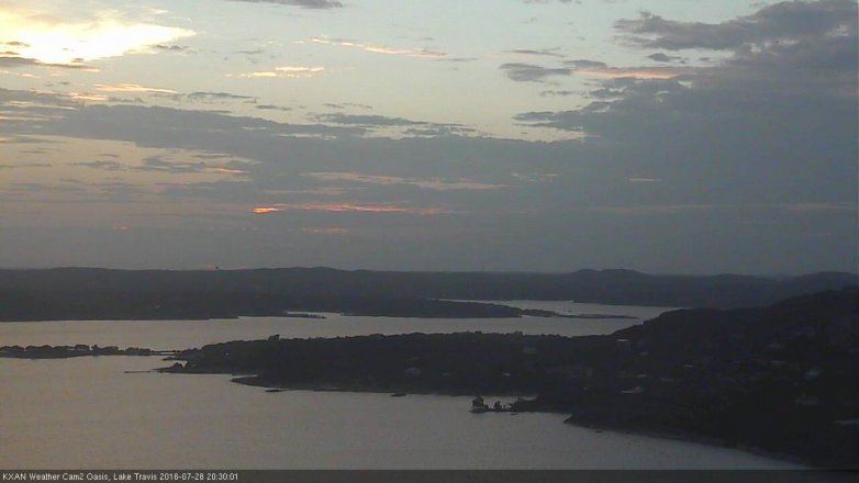 Lake Travis webcam, July 28, 2016 7:45 PM CT