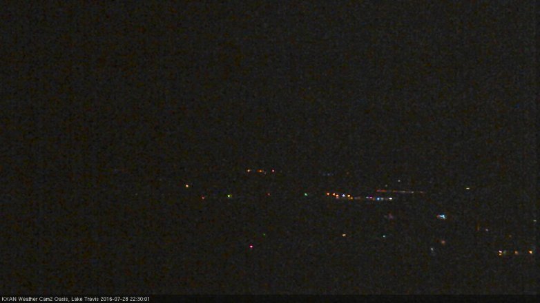 Lake Travis webcam, July 28, 2016 9:45 PM CT