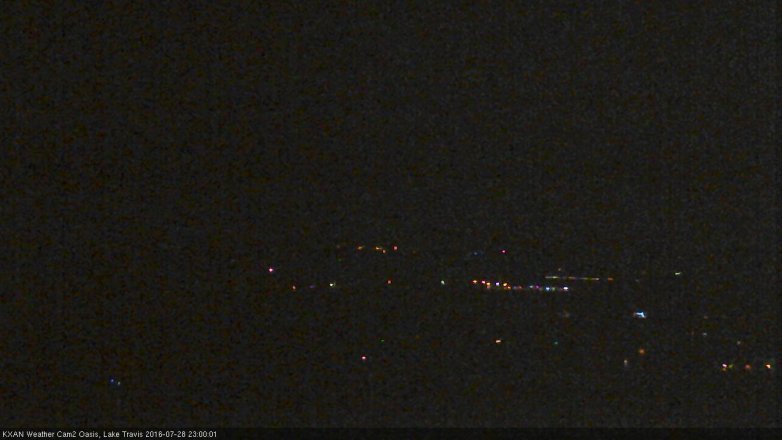 Lake Travis webcam, July 28, 2016 10:30 PM CT
