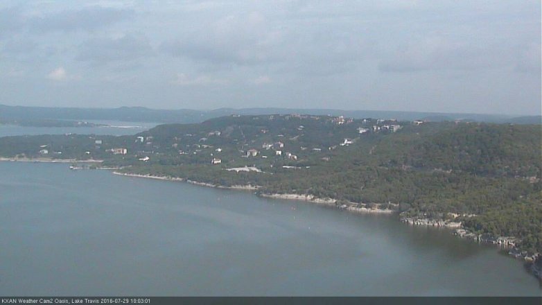 Lake Travis webcam, July 29, 2016 9:20 AM CT