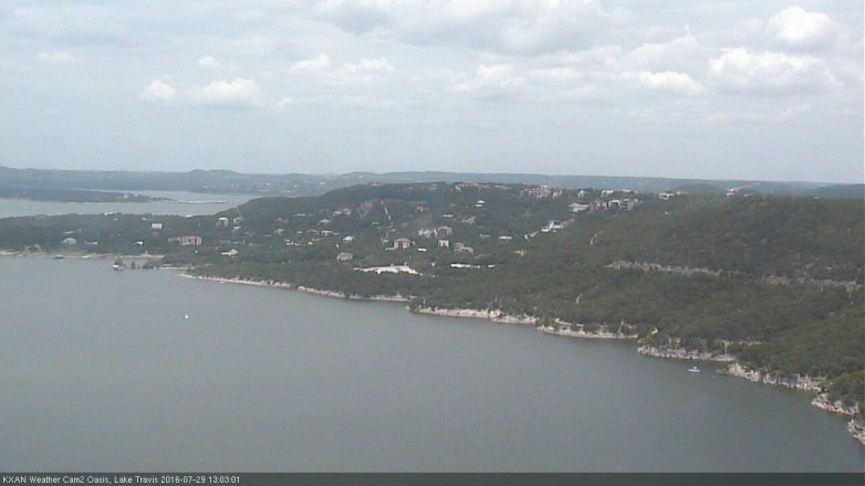 Lake Travis webcam, July 29, 2016 12:30 PM CT