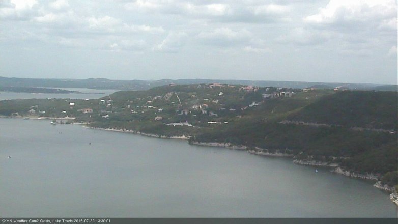 Lake Travis webcam, July 29, 2016 12:55 PM CT