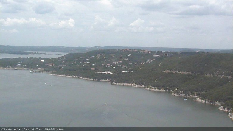 Lake Travis webcam, July 29, 2016 1:10 PM CT