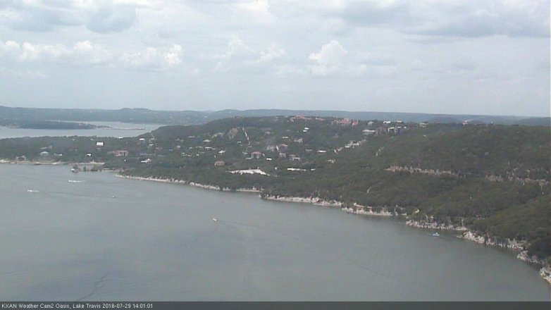 Lake Travis webcam, July 29, 2016 1:25 PM CT