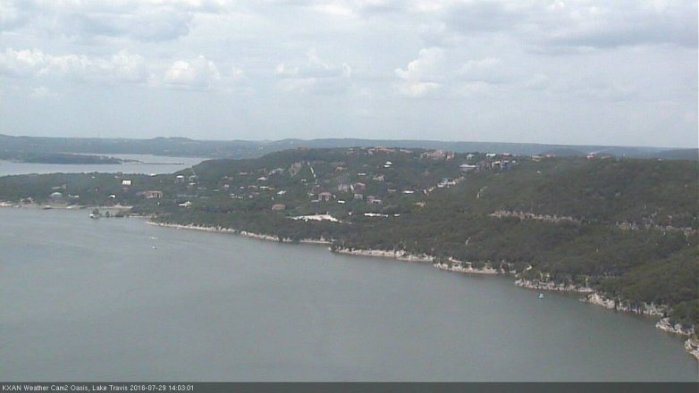 Lake Travis webcam, July 29, 2016 1:35 PM CT