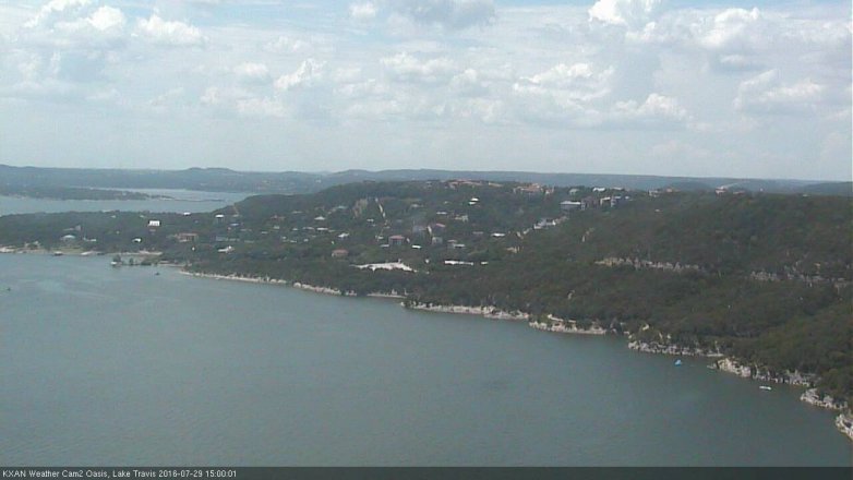Lake Travis webcam, July 29, 2016 2:15 PM CT