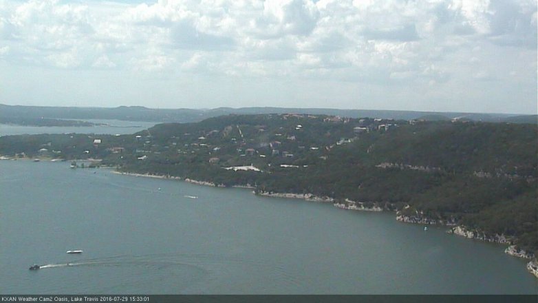 Lake Travis webcam, July 29, 2016 2:55 PM CT