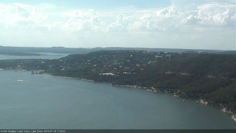 Lake Travis webcam, July 29, 2016 4:15 PM CT