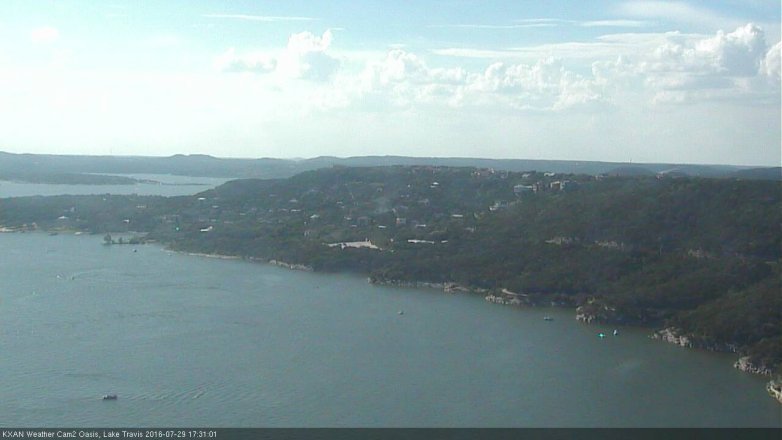 Lake Travis webcam, July 29, 2016 4:45 PM CT