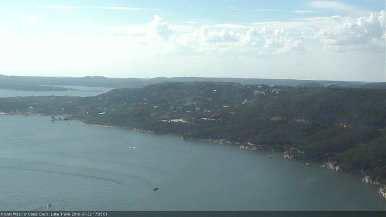Lake Travis webcam, July 29, 2016 4:50 PM CT