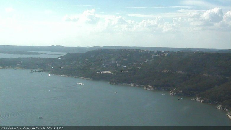 Lake Travis webcam, July 29, 2016 5:00 PM CT