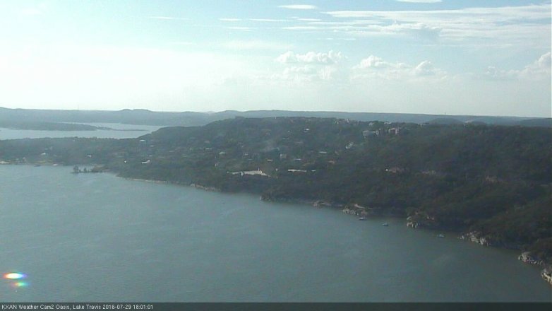 Lake Travis webcam, July 29, 2016 5:05 PM CT