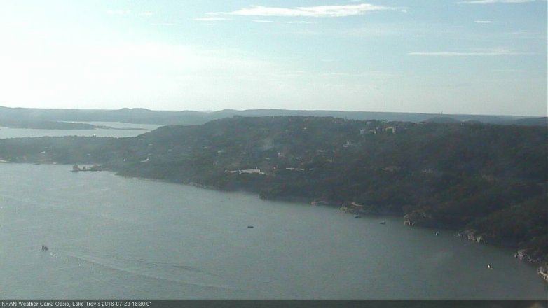 Lake Travis webcam, July 29, 2016 5:40 PM CT