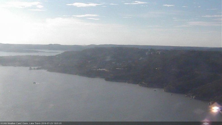 Lake Travis webcam, July 29, 2016 6:15 PM CT