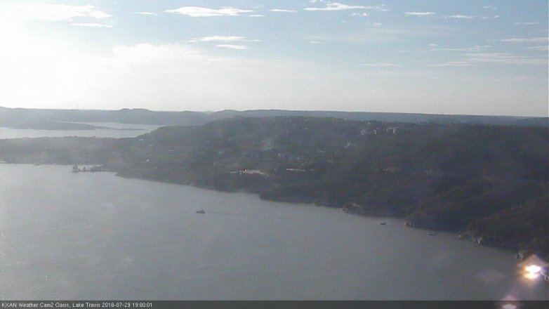 Lake Travis webcam, July 29, 2016 6:20 PM CT