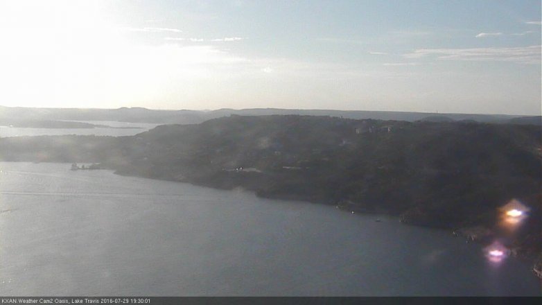 Lake Travis webcam, July 29, 2016 6:40 PM CT
