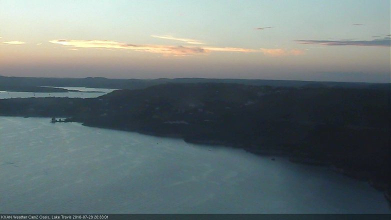 Lake Travis webcam, July 29, 2016 7:40 PM CT