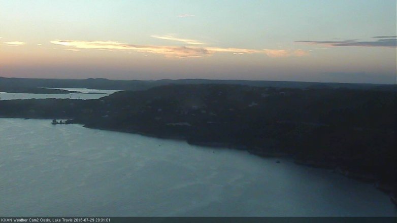 Lake Travis webcam, July 29, 2016 8:00 PM CT