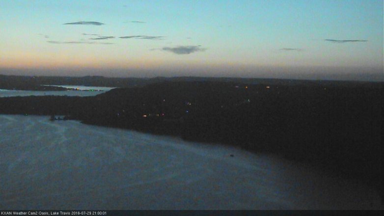 Lake Travis webcam, July 29, 2016 8:15 PM CT