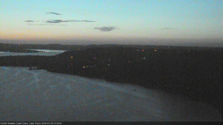 Lake Travis webcam, July 29, 2016 8:30 PM CT