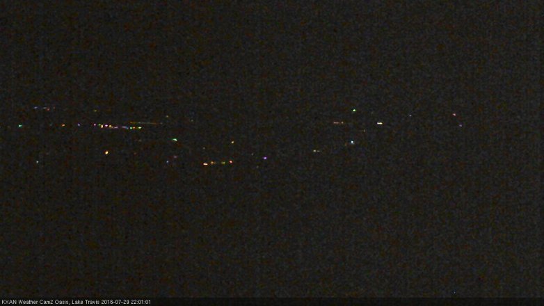 Lake Travis webcam, July 29, 2016 9:25 PM CT