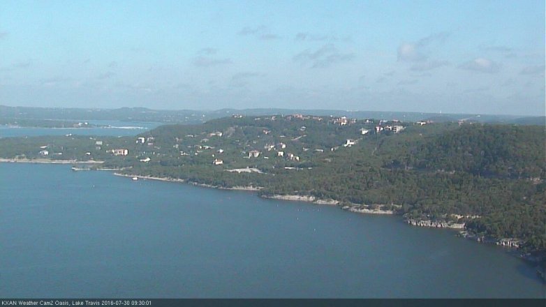 Lake Travis webcam, July 30, 2016 9:00 AM CT