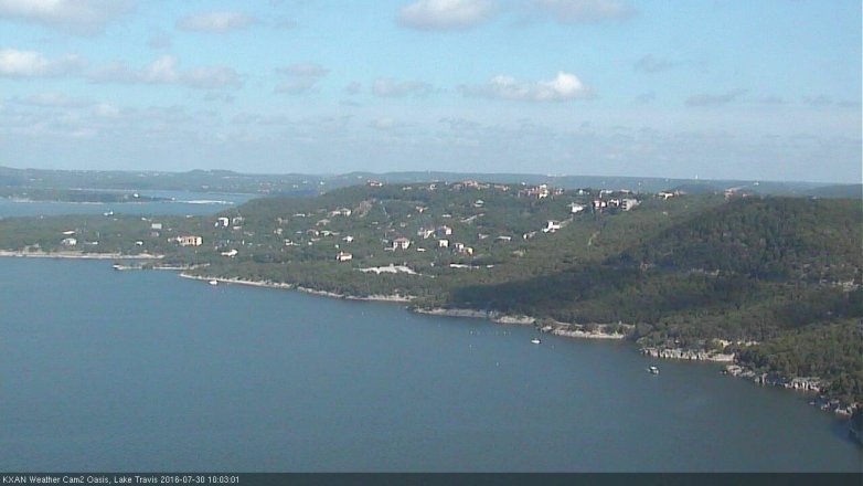 Lake Travis webcam, July 30, 2016 9:15 AM CT