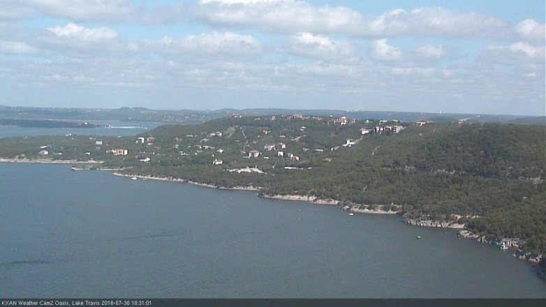 Lake Travis webcam, July 30, 2016 9:50 AM CT
