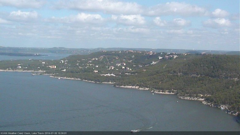 Lake Travis webcam, July 30, 2016 9:55 AM CT