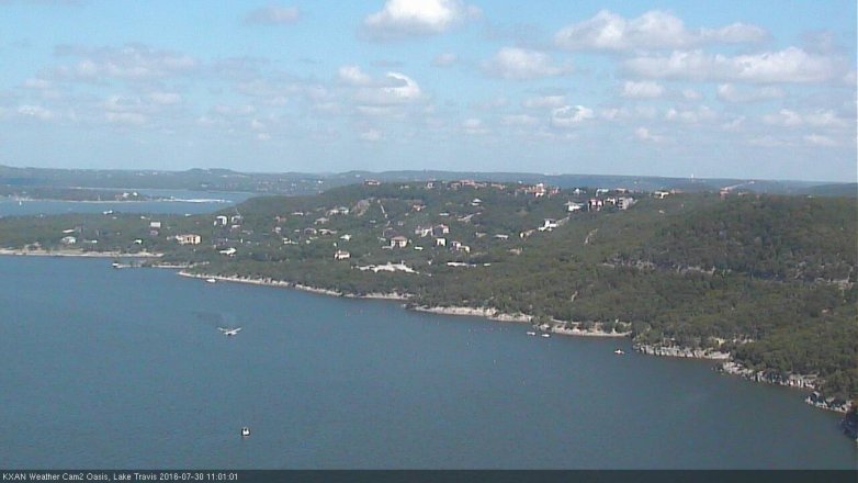 Lake Travis webcam, July 30, 2016 10:10 AM CT