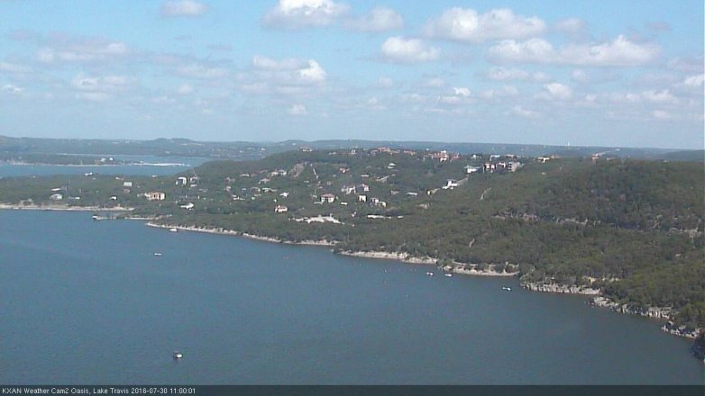 Lake Travis webcam, July 30, 2016 10:30 AM CT