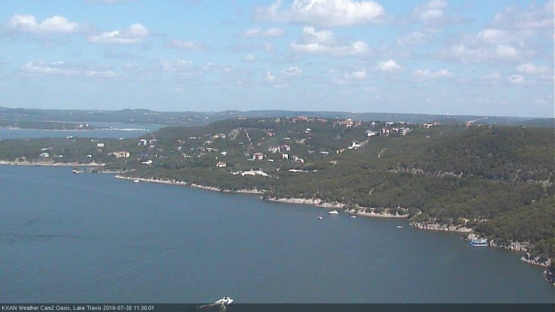 Lake Travis webcam, July 30, 2016 10:45 AM CT