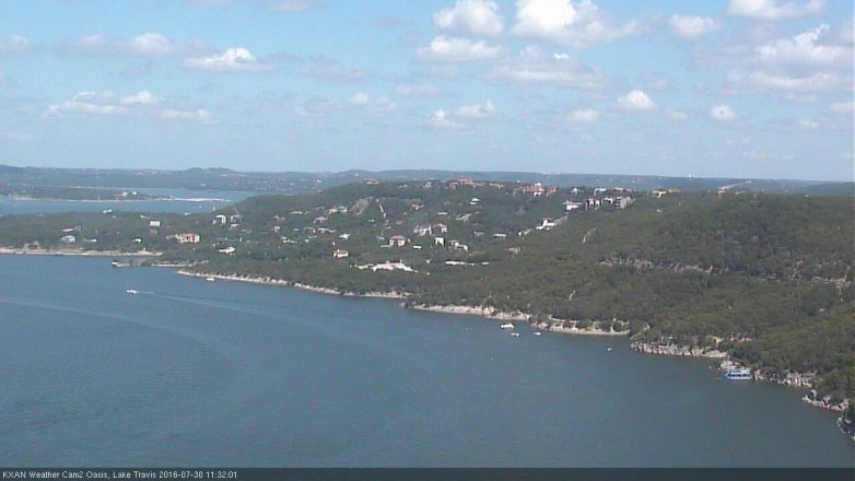 Lake Travis webcam, July 30, 2016 11:00 AM CT
