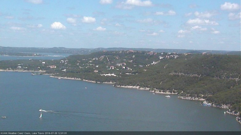 Lake Travis webcam, July 30, 2016 11:30 AM CT