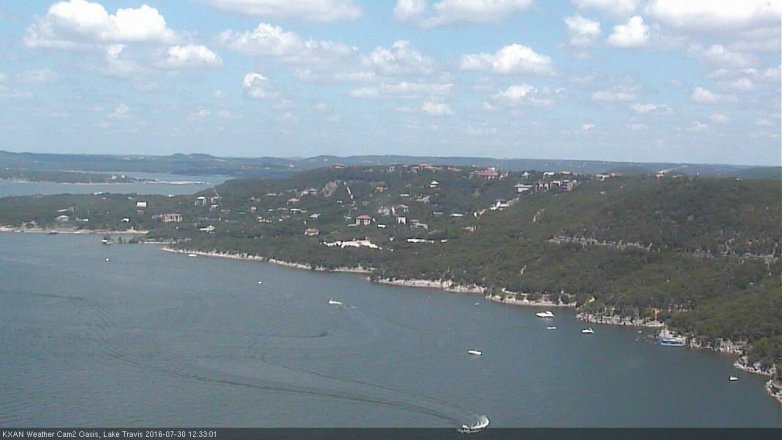 Lake Travis webcam, July 30, 2016 11:50 AM CT