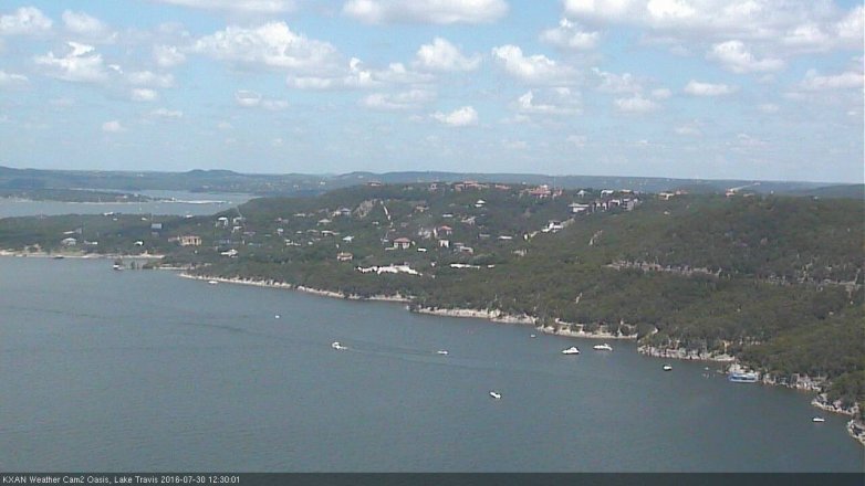 Lake Travis webcam, July 30, 2016 11:55 AM CT