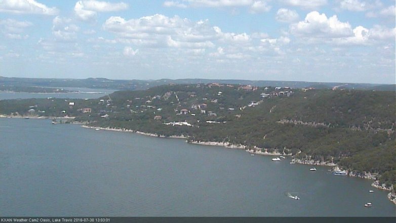 Lake Travis webcam, July 30, 2016 12:20 PM CT