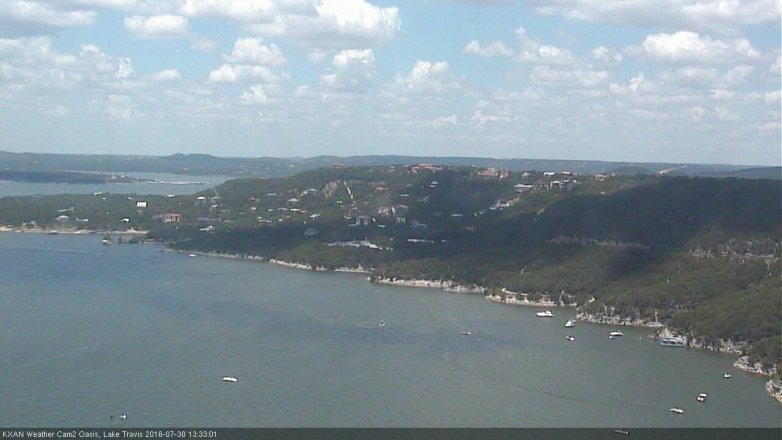 Lake Travis webcam, July 30, 2016 1:00 PM CT