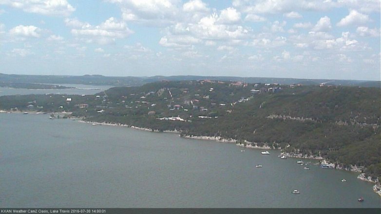 Lake Travis webcam, July 30, 2016 1:15 PM CT