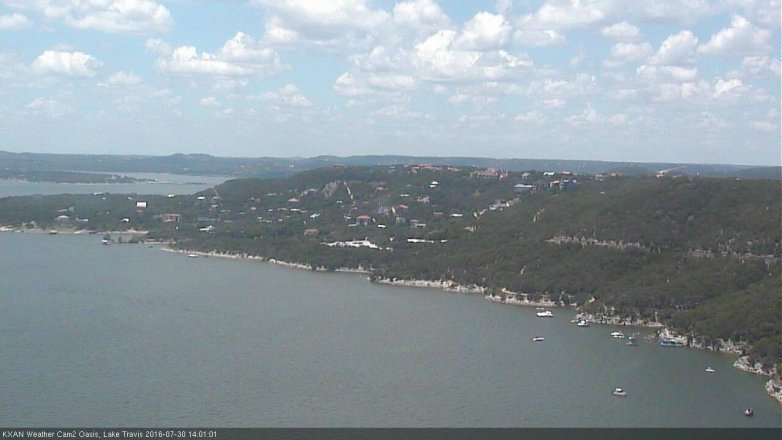 Lake Travis webcam, July 30, 2016 1:25 PM CT