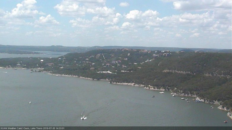 Lake Travis webcam, July 30, 2016 1:40 PM CT