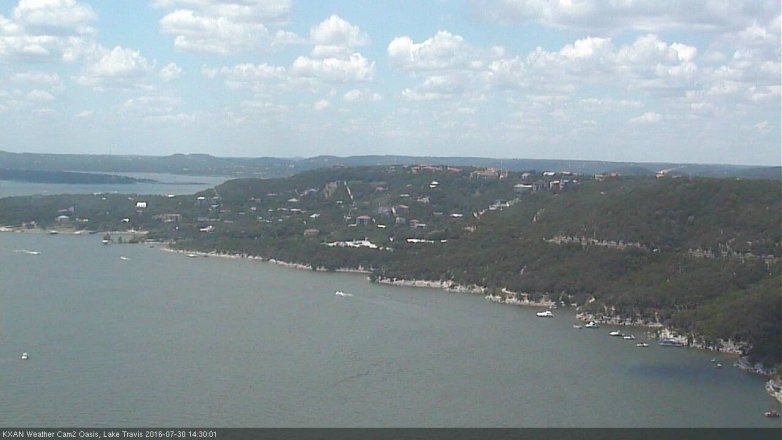Lake Travis webcam, July 30, 2016 2:00 PM CT