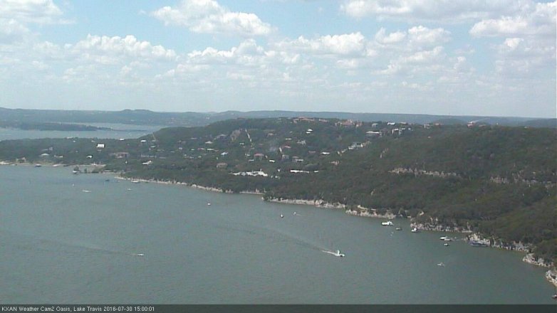 Lake Travis webcam, July 30, 2016 2:15 PM CT