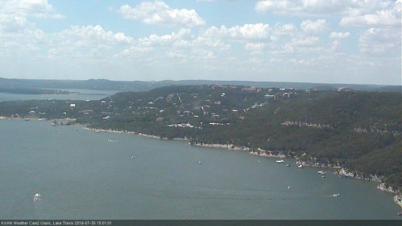 Lake Travis webcam, July 30, 2016 2:30 PM CT