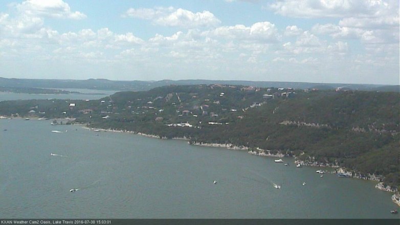 Lake Travis webcam, July 30, 2016 2:35 PM CT
