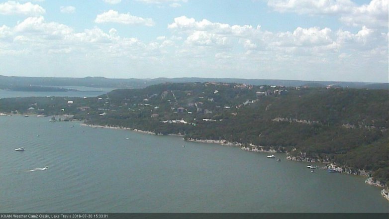 Lake Travis webcam, July 30, 2016 2:40 PM CT