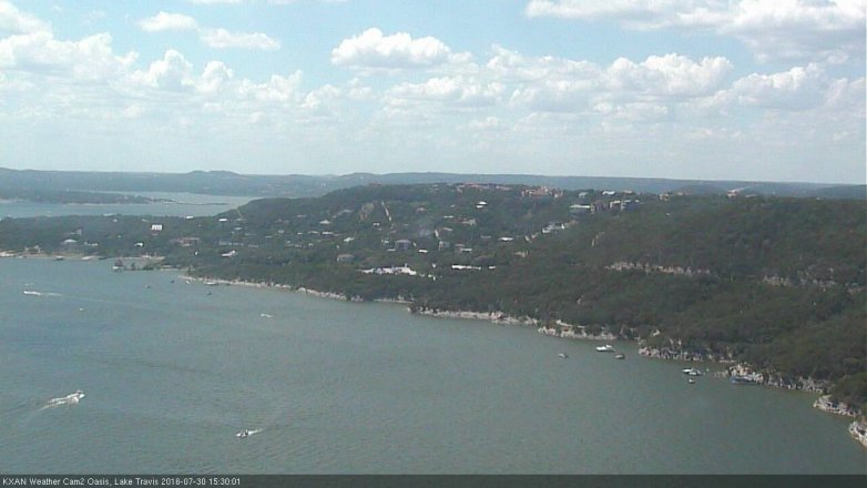 Lake Travis webcam, July 30, 2016 2:45 PM CT