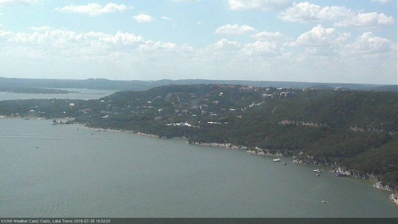 Lake Travis webcam, July 30, 2016 3:15 PM CT
